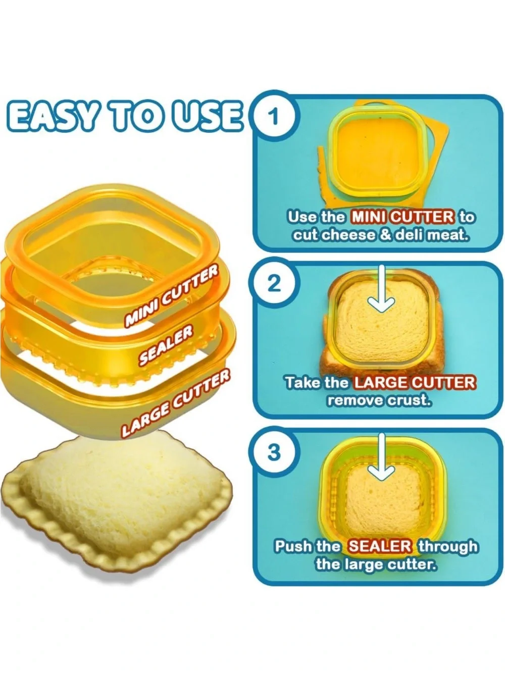 Sandwich Cutter & Sealer B’Wiched Crustless Sandwich Maker | Make Lunches Fun!